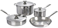 Le Creuset Stainless Steel Cookware Set 9 Le Creuset Stainless Steel Cookware Set -Shop Kitchen Cliques ssp14107 7 piece set