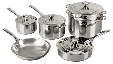 Le Creuset Stainless Steel Cookware Set 4 Le Creuset Stainless Steel Cookware Set - Image 2