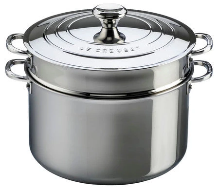 Le Creuset 9 Quart Stainless Steel Stockpot With Lid & Deep Colander Insert (10 Inch) 3 Le Creuset 9 Quart Stainless Steel Stockpot With Lid & Deep Colander Insert (10 Inch)