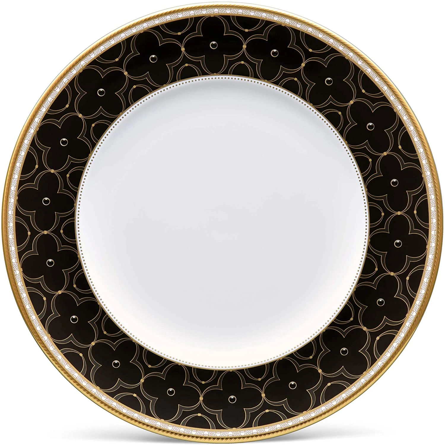 Noritake Trefolio Gold Accent/Luncheon Plate, 9 3/4" 3 Noritake Trefolio Gold Accent/Luncheon Plate, 9 3/4"