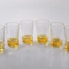 Vivience Smooth Linear And Amber Shade On The Base Shot Glasses, Set Of 6
